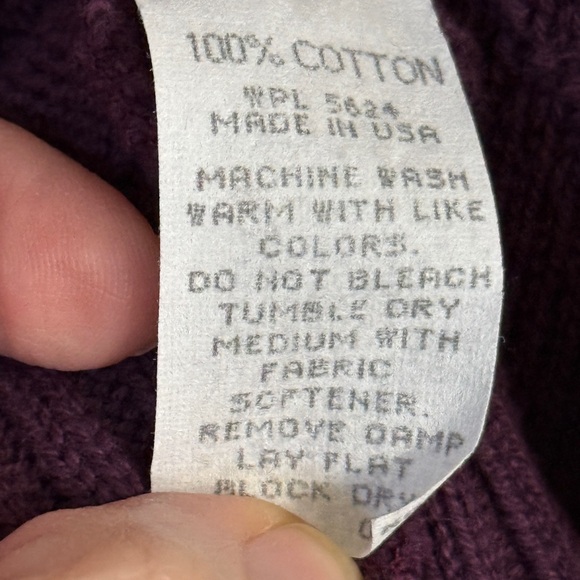 Tall Timber of Colorado Women's Purple V-Neck Sweater Golf Cotton Large Vintage - Picture 3 of 5